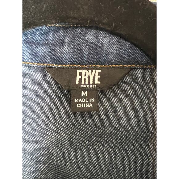 Frye 100% Cotton Denim Button Front Shirt Dress Size M NWOT - Picture 3 of 8